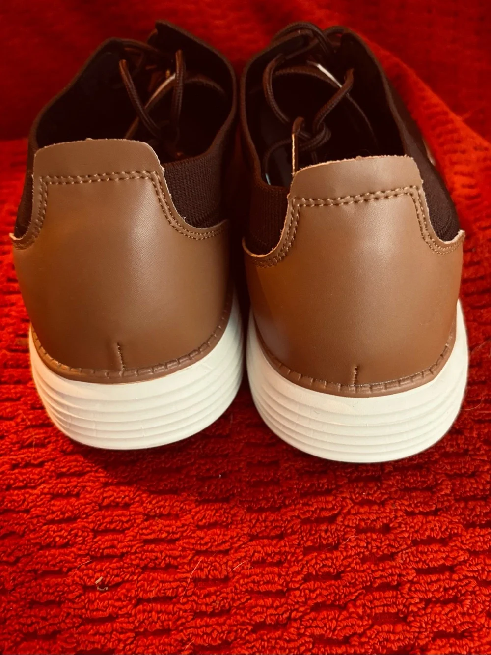 Men's Black Knit Derby Shoes with White Sole